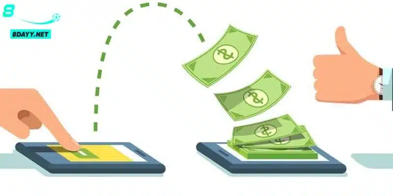 Rút tiền 8Day qua ngân hàng rất nhanh chóng và an toàn